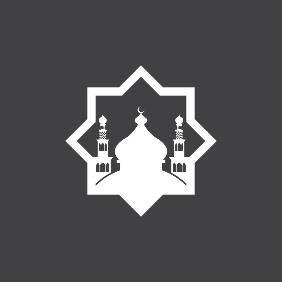 islamic moské logotyp design vektor mall illustration