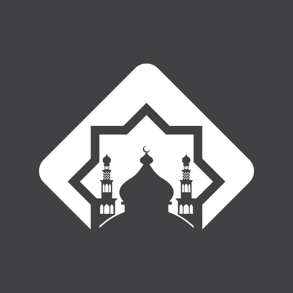 islamic moské logotyp design vektor mall illustration