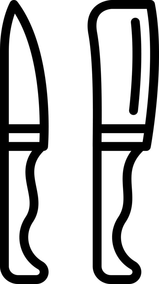 linje ikon för knivar vektor