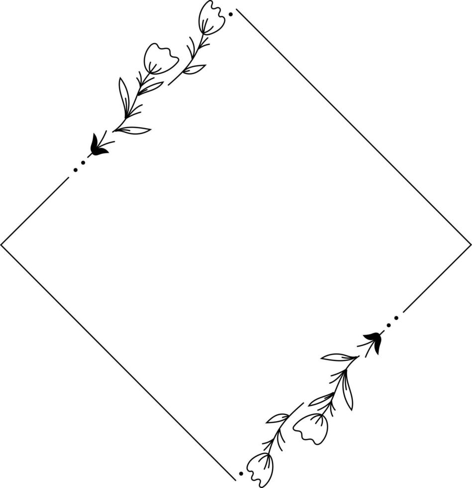 Platz Blumen- Rahmen Element vektor