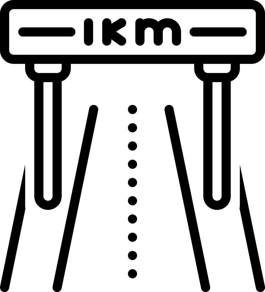 linje ikon för kilometer vektor