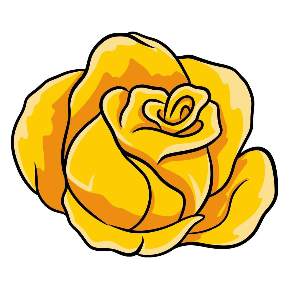 handgezeichnete Rosen. schöne Blume. Cartoon-Stil. Vektorillustration. vektor