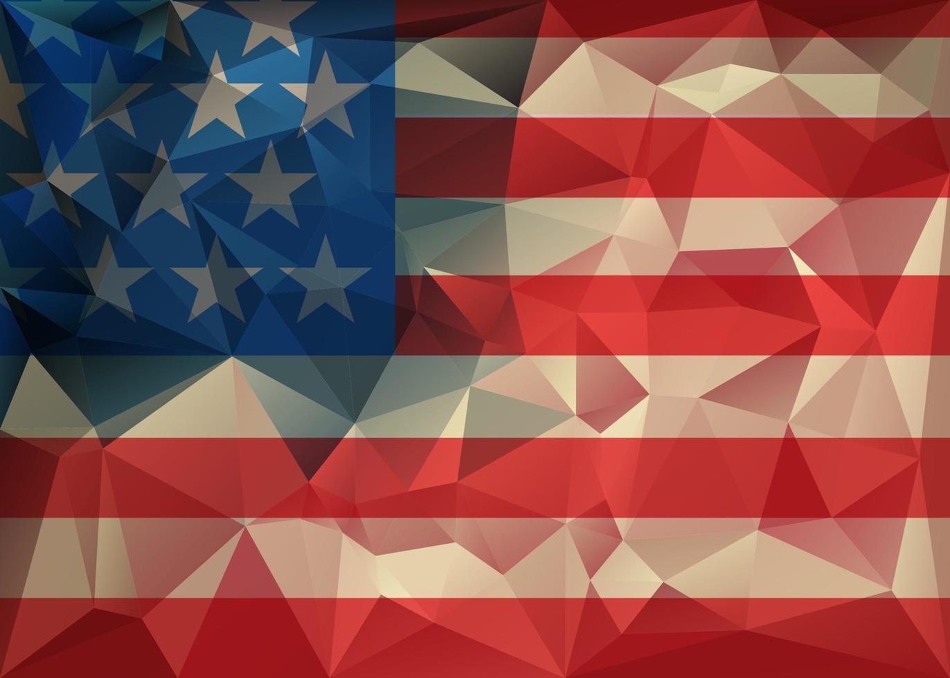 abstrakt polygonal triangel usa flagga bakgrund, geometrisk låg poly illustration. månghörnigt affisch vektor