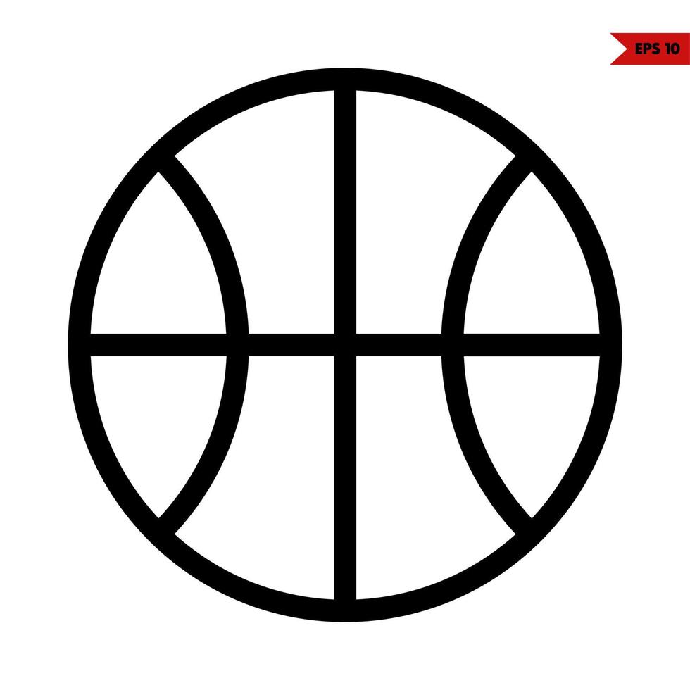 Korb Ball Linie Symbol vektor