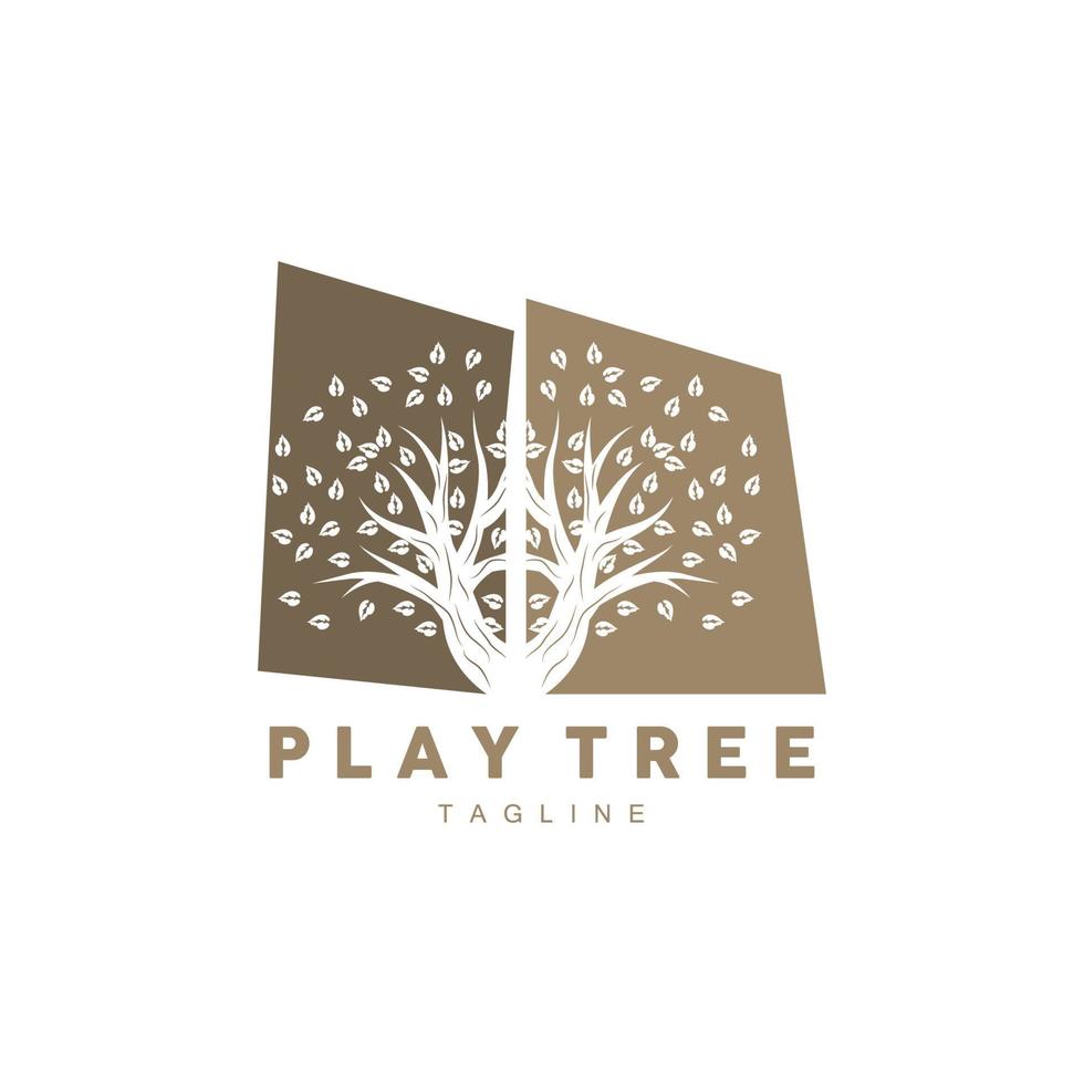 Baum Logo Design, Spielplatz Vektor, Bildung Baum Symbol vektor