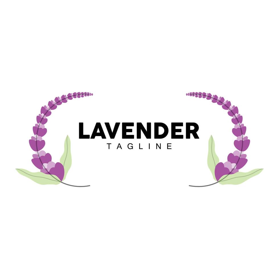 lavendel- logotyp, hand dragen bröllop växt design, lantbruk vektor, symbol illustration mall ikon vektor