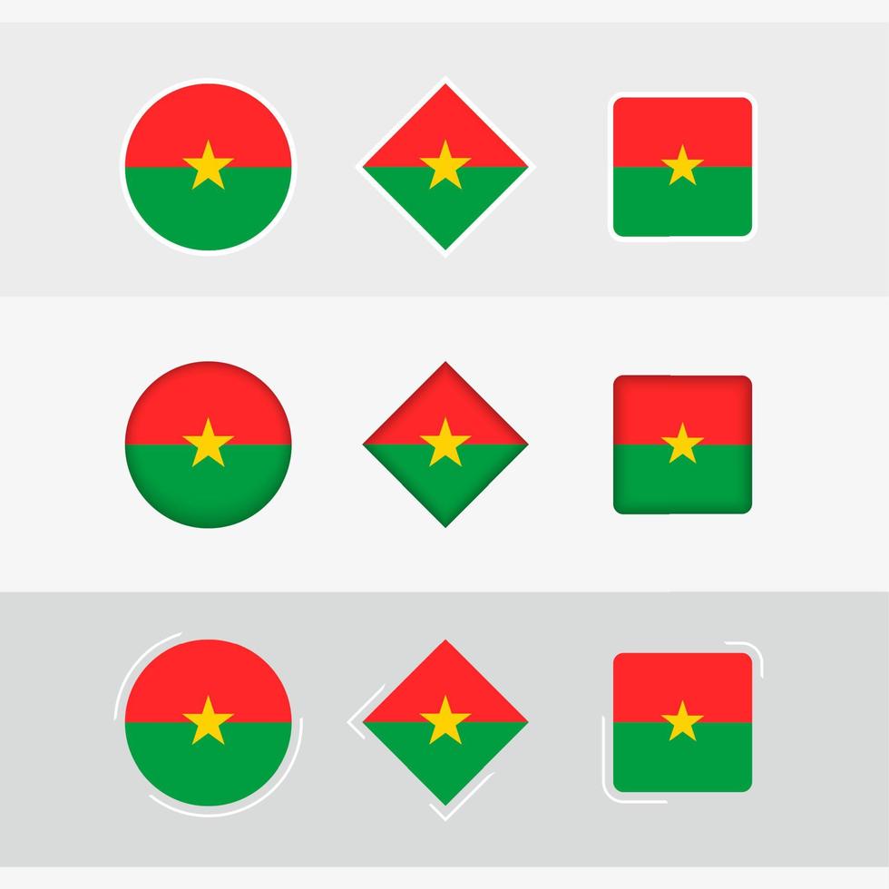 Burkina Faso Flagge Symbole Satz, Vektor Flagge von Burkina faso.