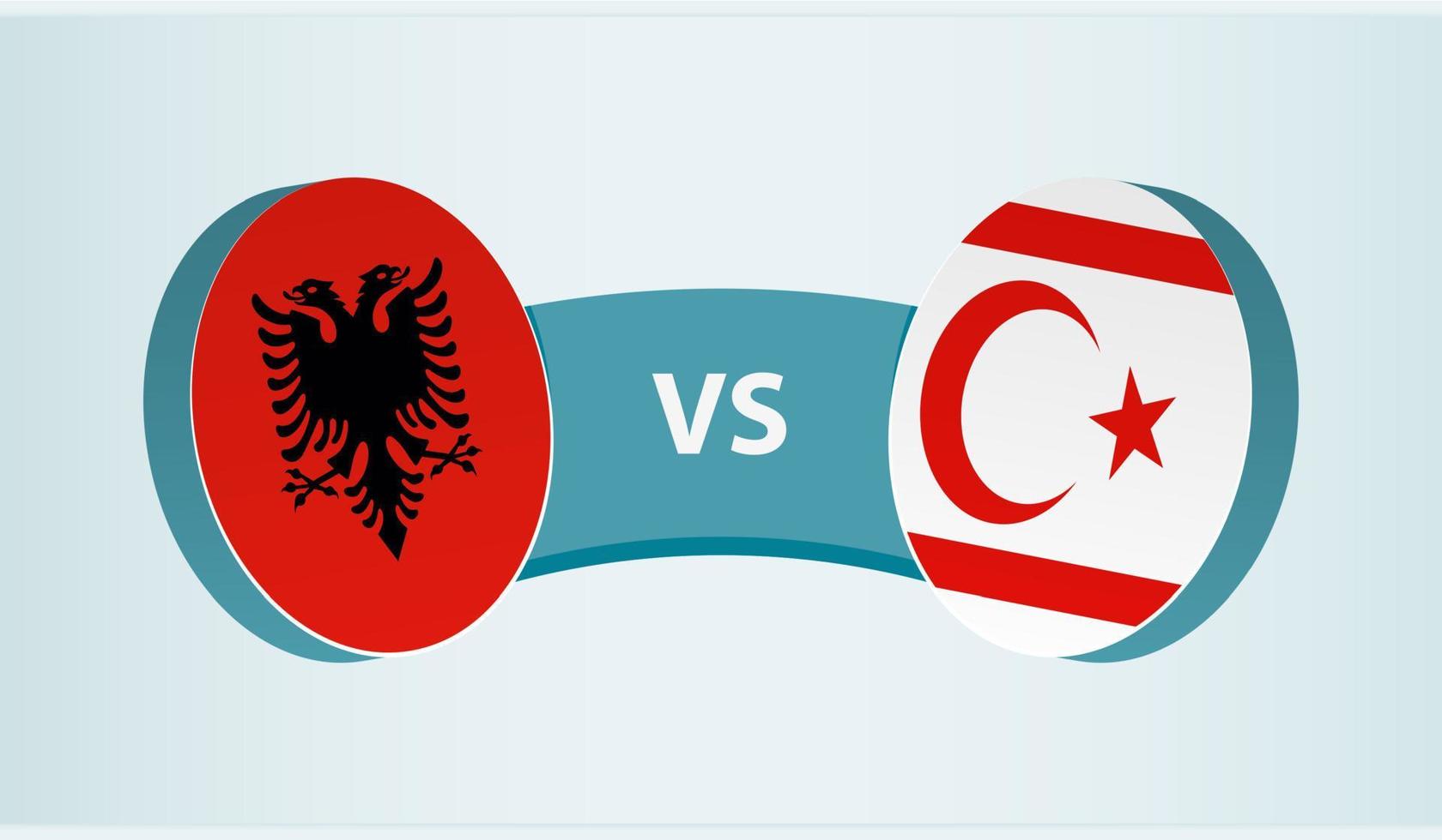 Albanien gegen Nord Zypern, Mannschaft Sport Wettbewerb Konzept. vektor