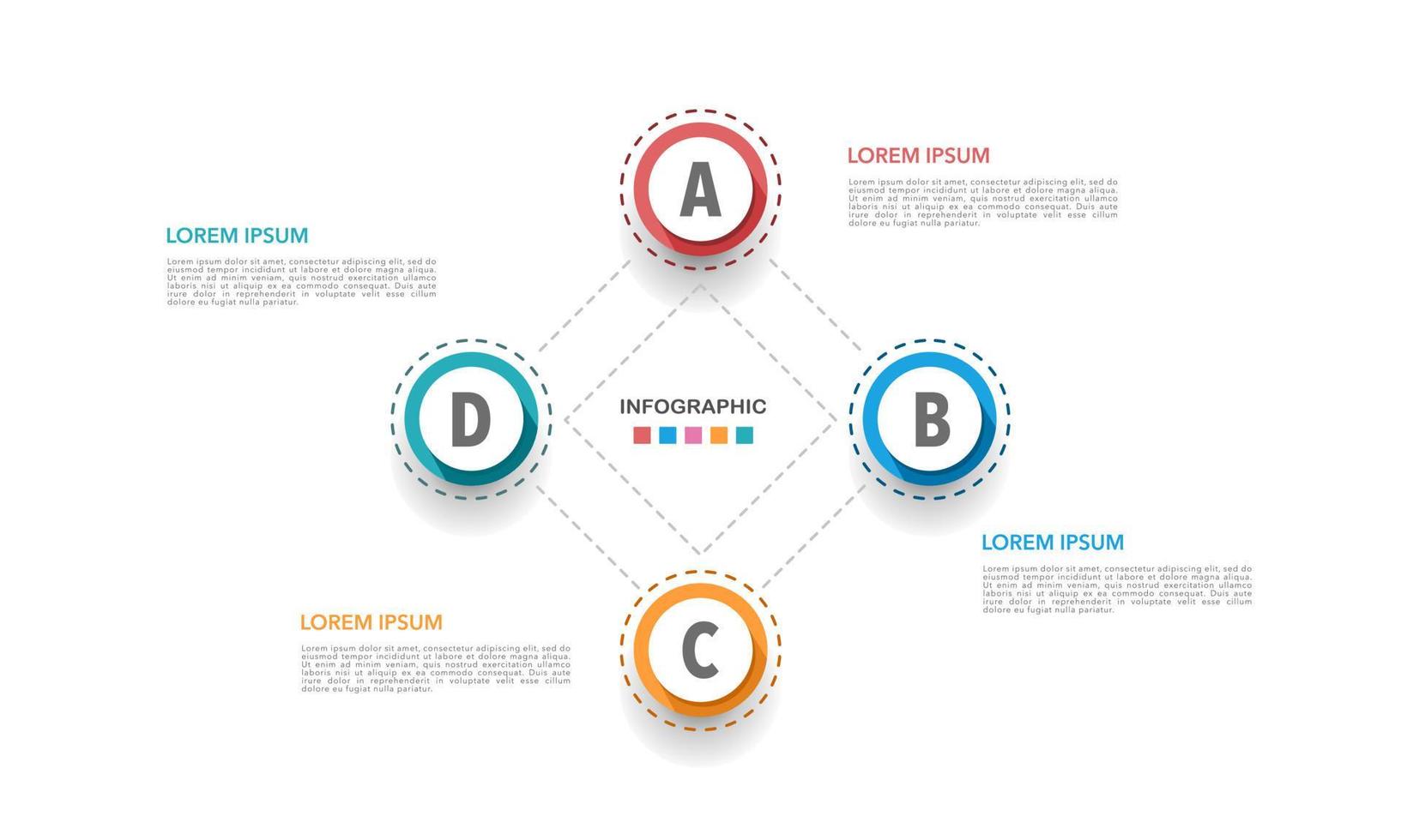 infographic diamant 4 steg eller alternativ. vektor illustration.