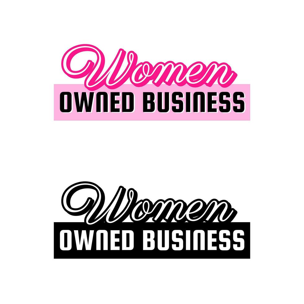 kvinna ägd företag företagare Framgång ikon märka text design vektor