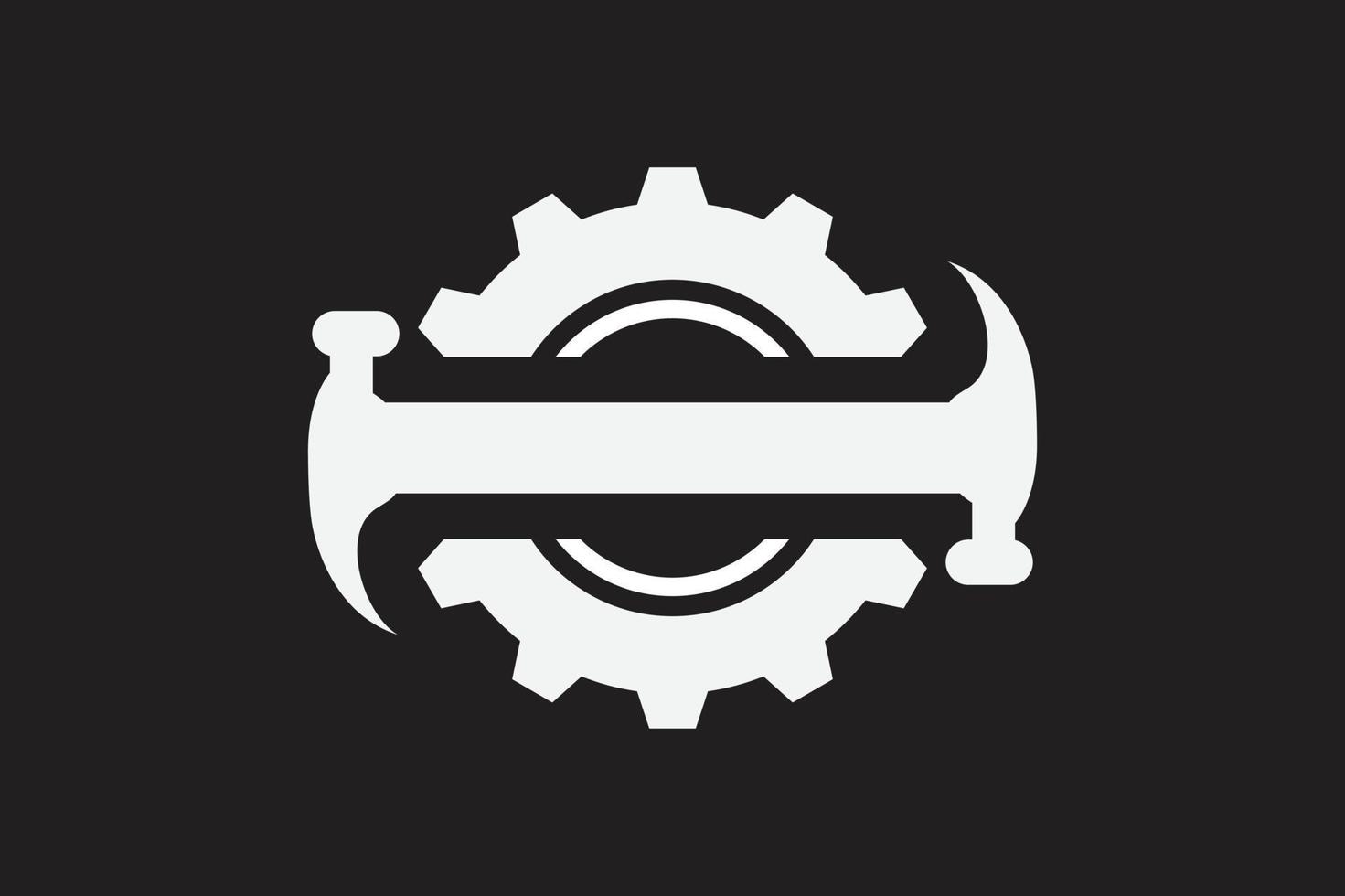 Hammer Ausrüstung Kreis Logo vektor