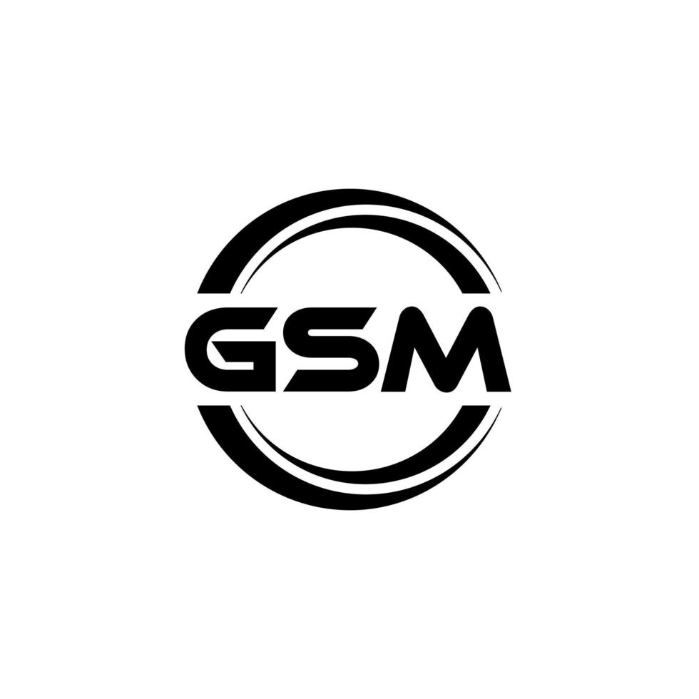 gsm brev logotyp design i illustration. vektor logotyp, kalligrafi mönster för logotyp, affisch, inbjudan, etc.