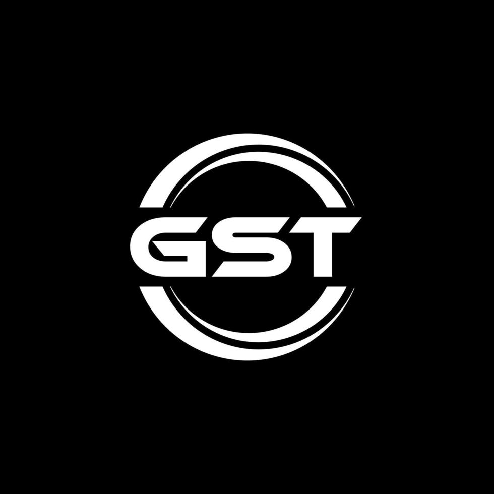 gst brev logotyp design i illustration. vektor logotyp, kalligrafi mönster för logotyp, affisch, inbjudan, etc.