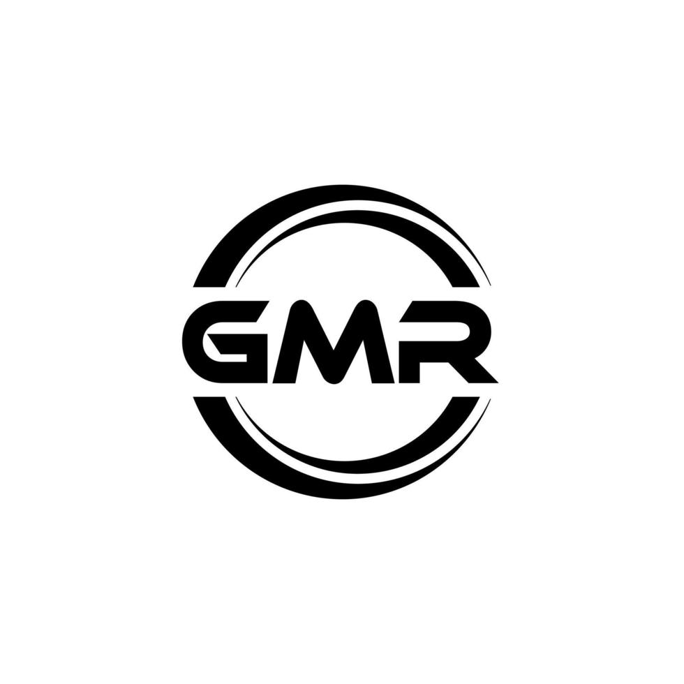 gmr brev logotyp design i illustration. vektor logotyp, kalligrafi mönster för logotyp, affisch, inbjudan, etc.