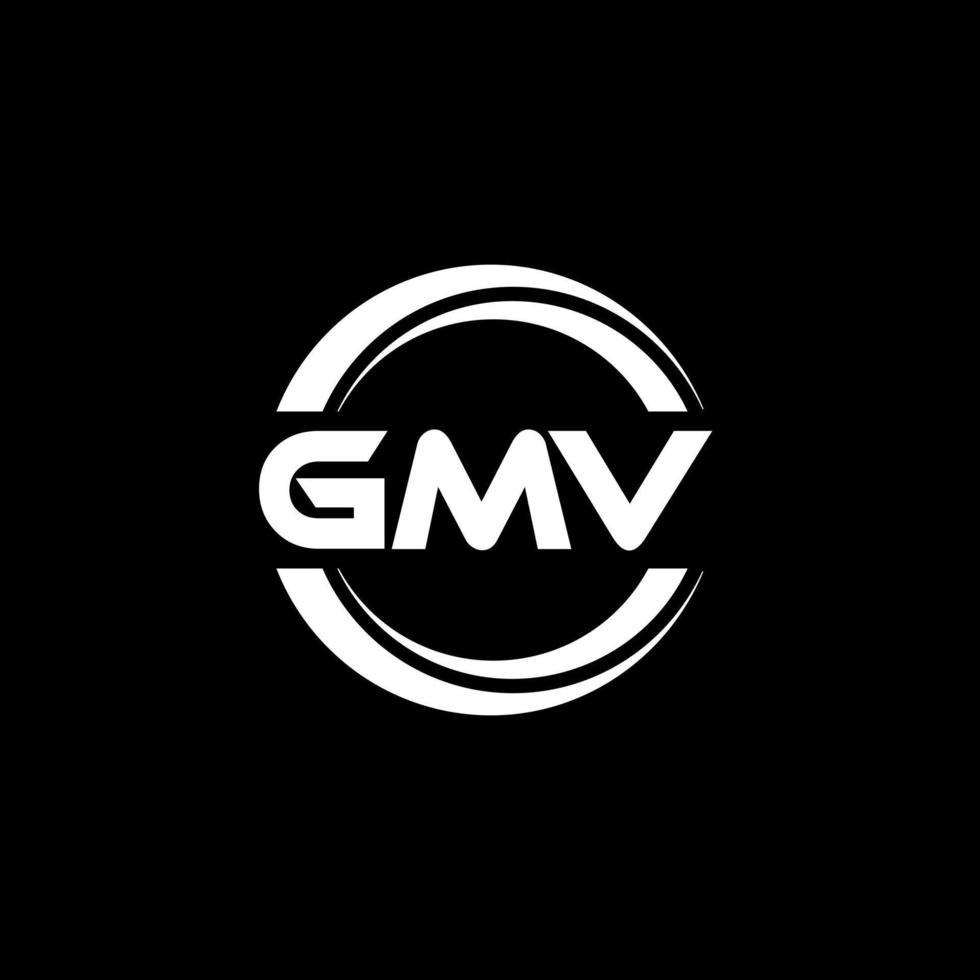 gmv brev logotyp design i illustration. vektor logotyp, kalligrafi mönster för logotyp, affisch, inbjudan, etc.