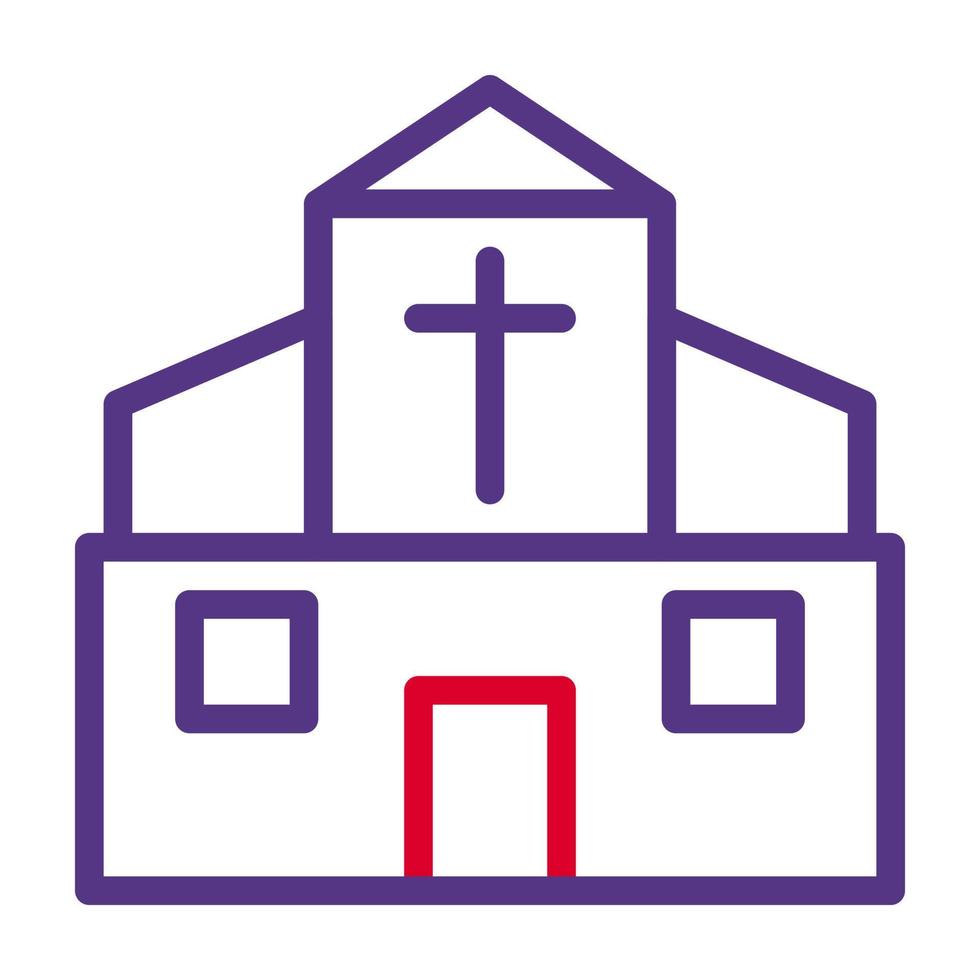 katedral ikon duofärg röd lila Färg påsk symbol illustration. vektor