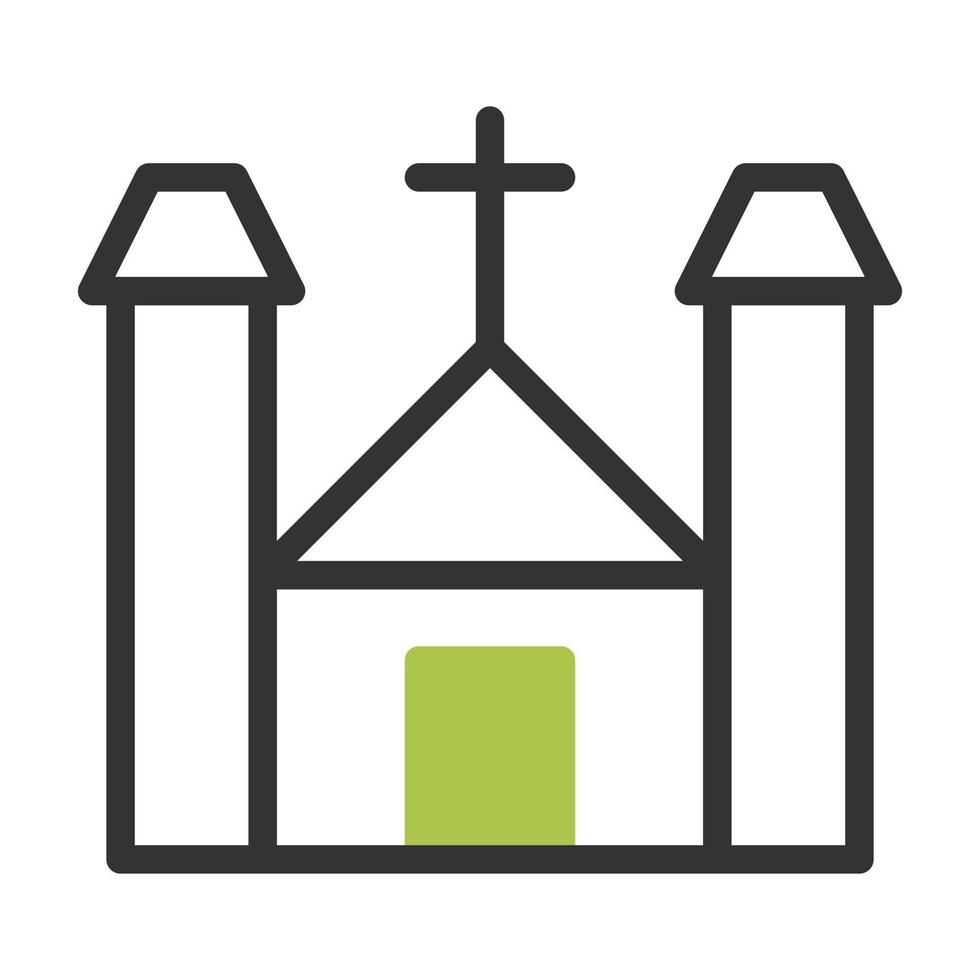 katedral ikon duotone grå grön Färg påsk symbol illustration. vektor