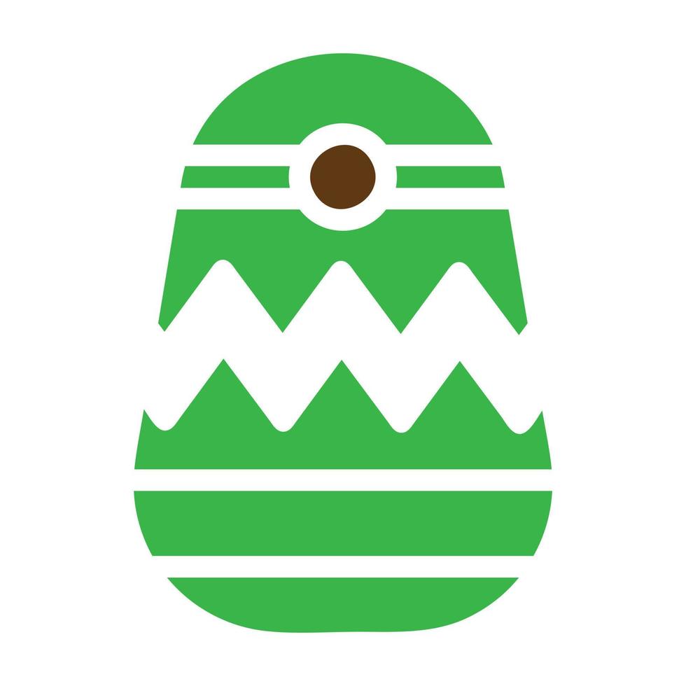 ägg ikon fast grön brun Färg påsk symbol illustration. vektor