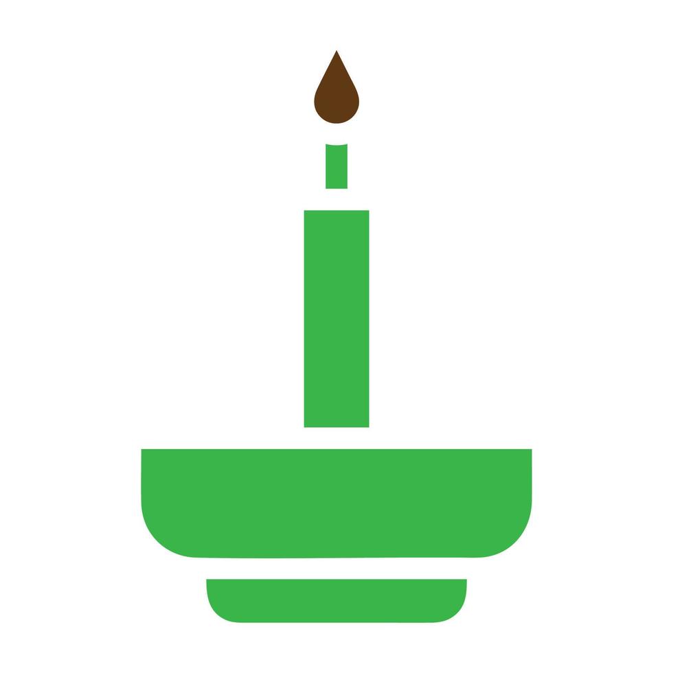 Kerze Symbol solide Grün braun Farbe Ostern Symbol Illustration. vektor