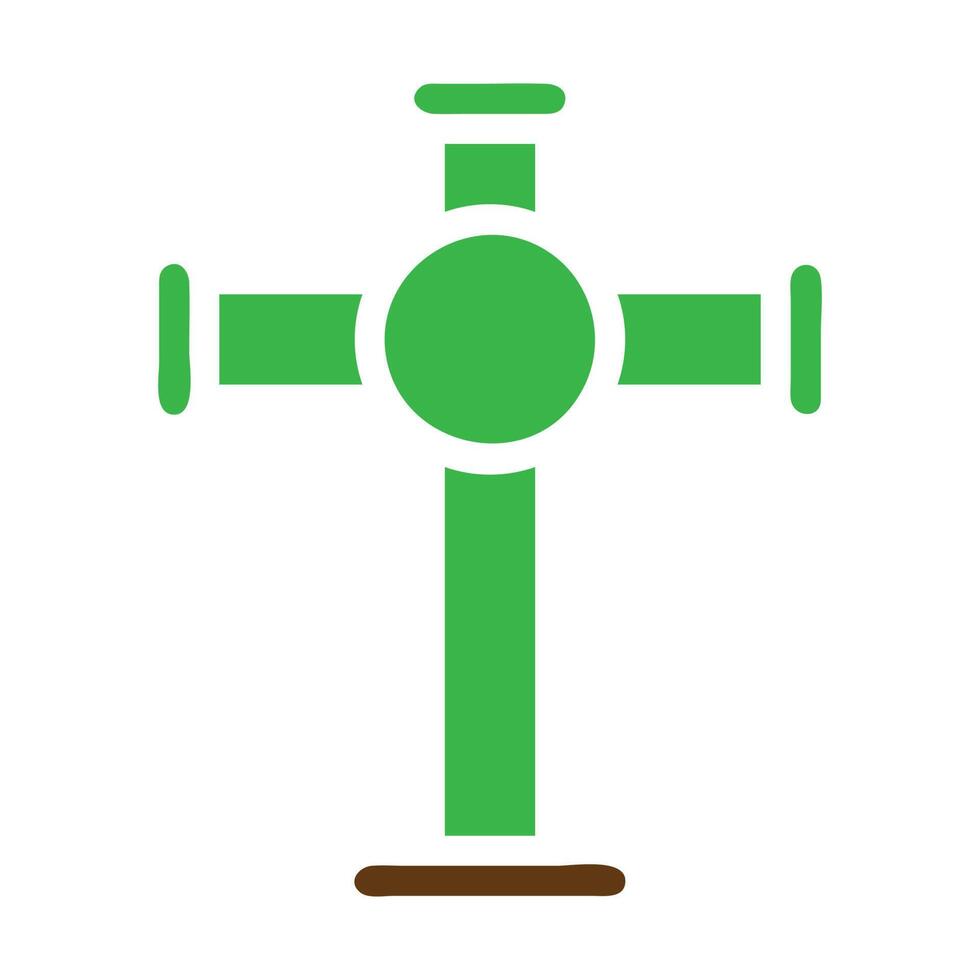 Salib Symbol solide Grün braun Farbe Ostern Symbol Illustration. vektor