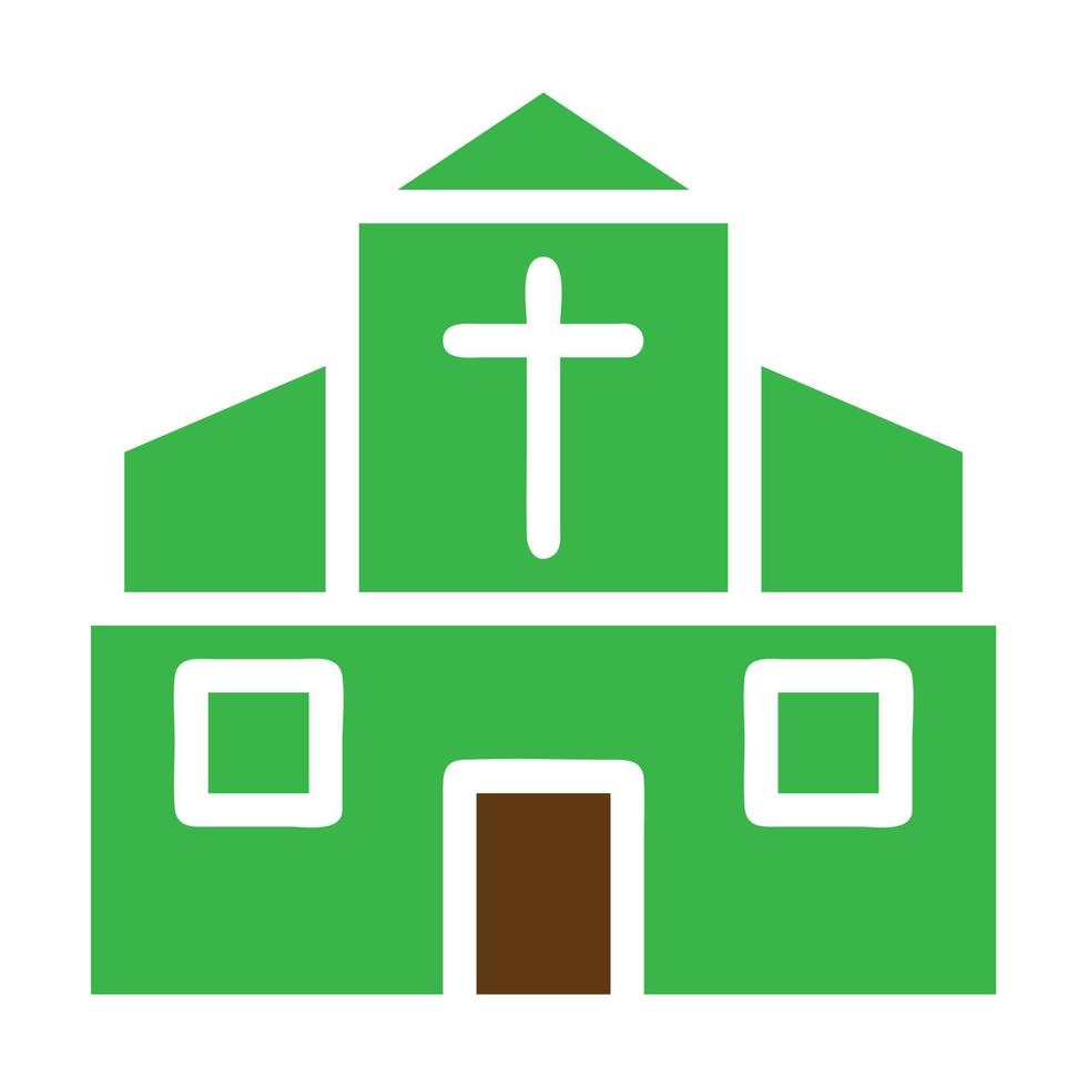 katedral ikon fast grön brun Färg påsk symbol illustration. vektor