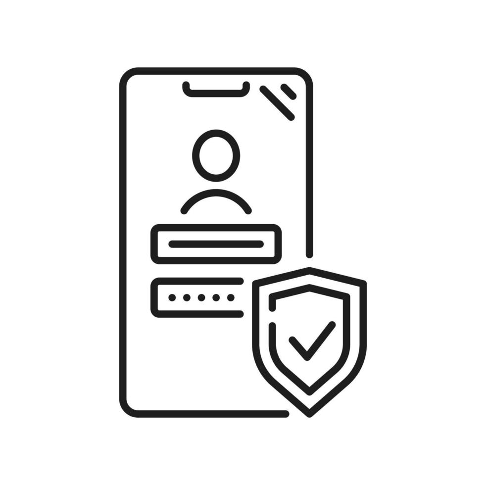 Smartphone persönlich Daten Sicherheit Profil Passwort vektor