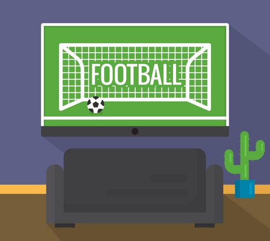 Fotboll i TV vektor