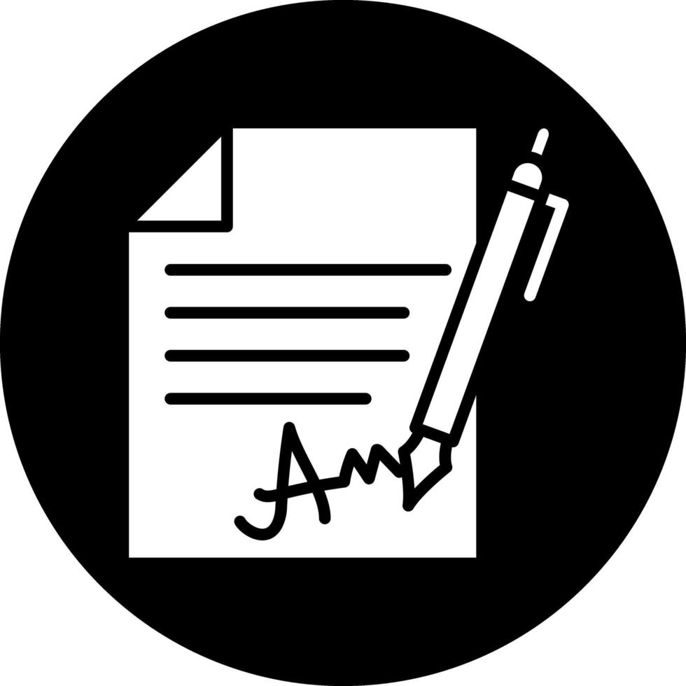 unterzeichnet Unterlagen Vektor Symbol Design