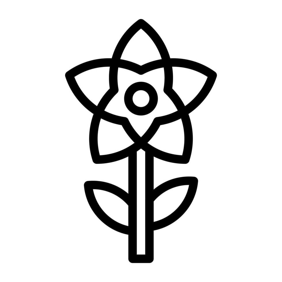 blomma ikon översikt svart Färg mor dag symbol illustration. vektor