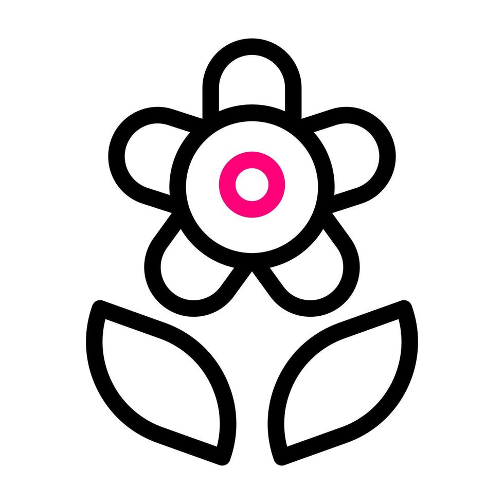 blomma ikon duofärg svart rosa Färg mor dag symbol illustration. vektor
