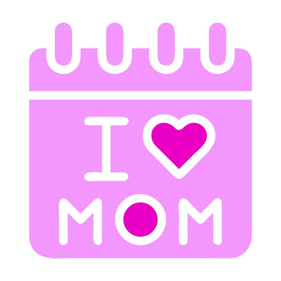 Kalender Mama Symbol solide Rosa Farbe Mutter Tag Symbol Illustration. vektor
