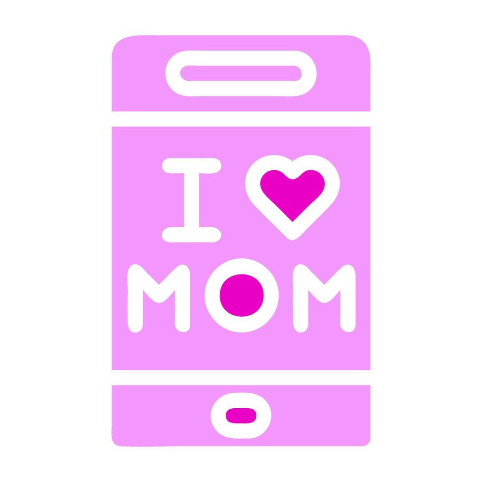 Telefon Mama Symbol solide Rosa Farbe Mutter Tag Symbol Illustration. vektor