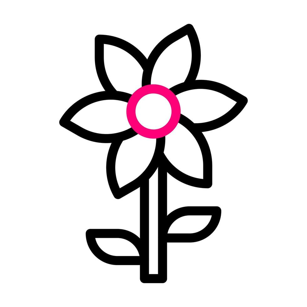 Blume Symbol duocolor schwarz Rosa Farbe Mutter Tag Symbol Illustration. vektor