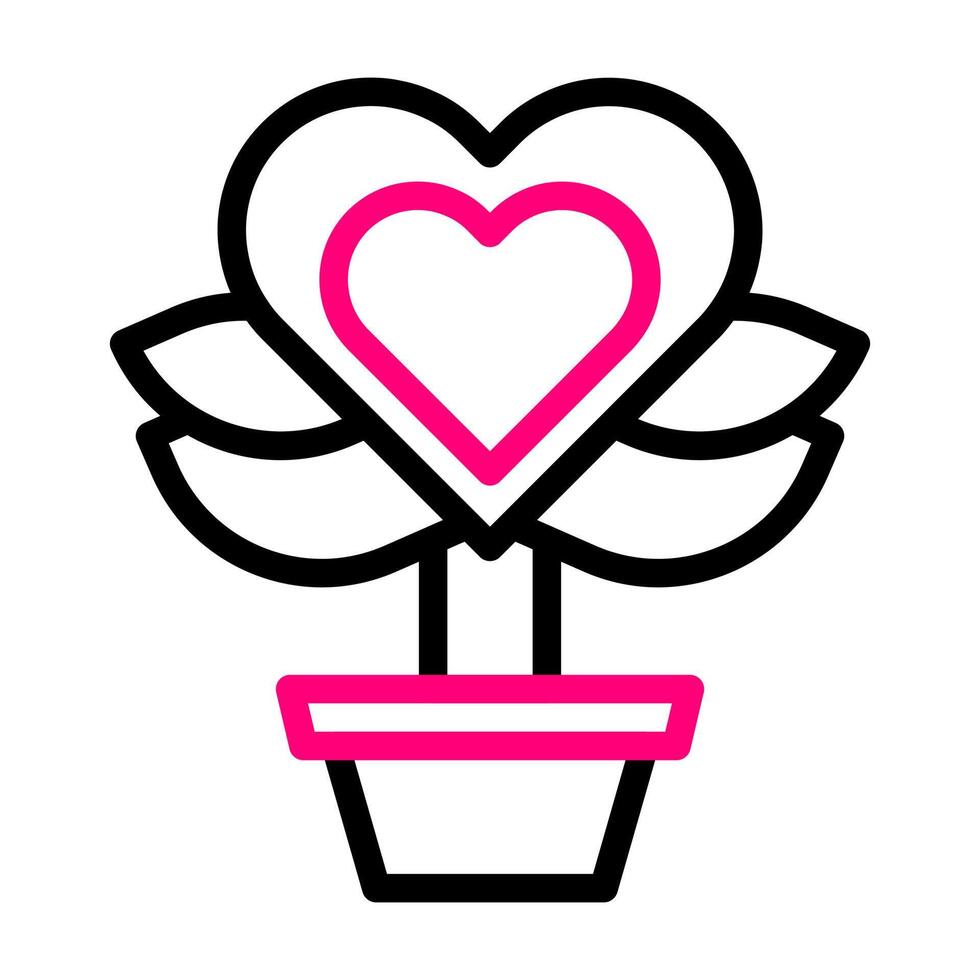 Blume Liebe Symbol duocolor schwarz Rosa Farbe Mutter Tag Symbol Illustration. vektor