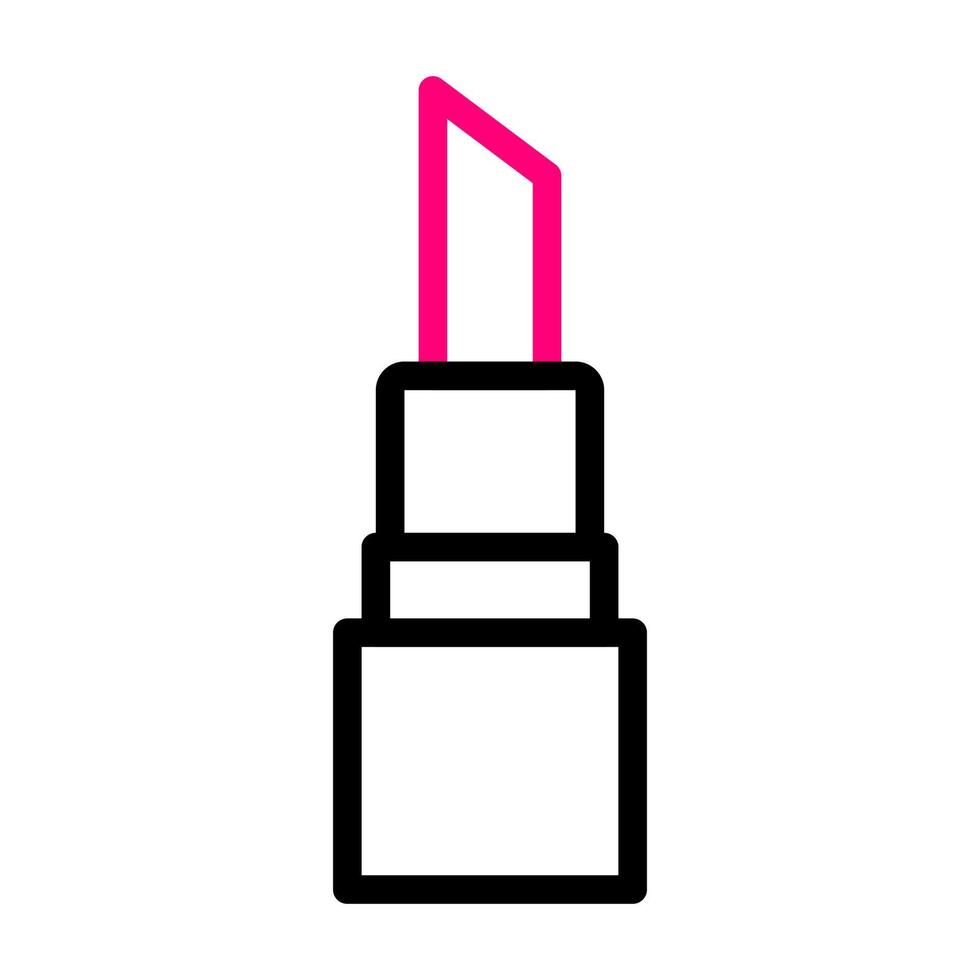 Lippenstift Symbol duocolor schwarz Rosa Farbe Mutter Tag Symbol Illustration. vektor