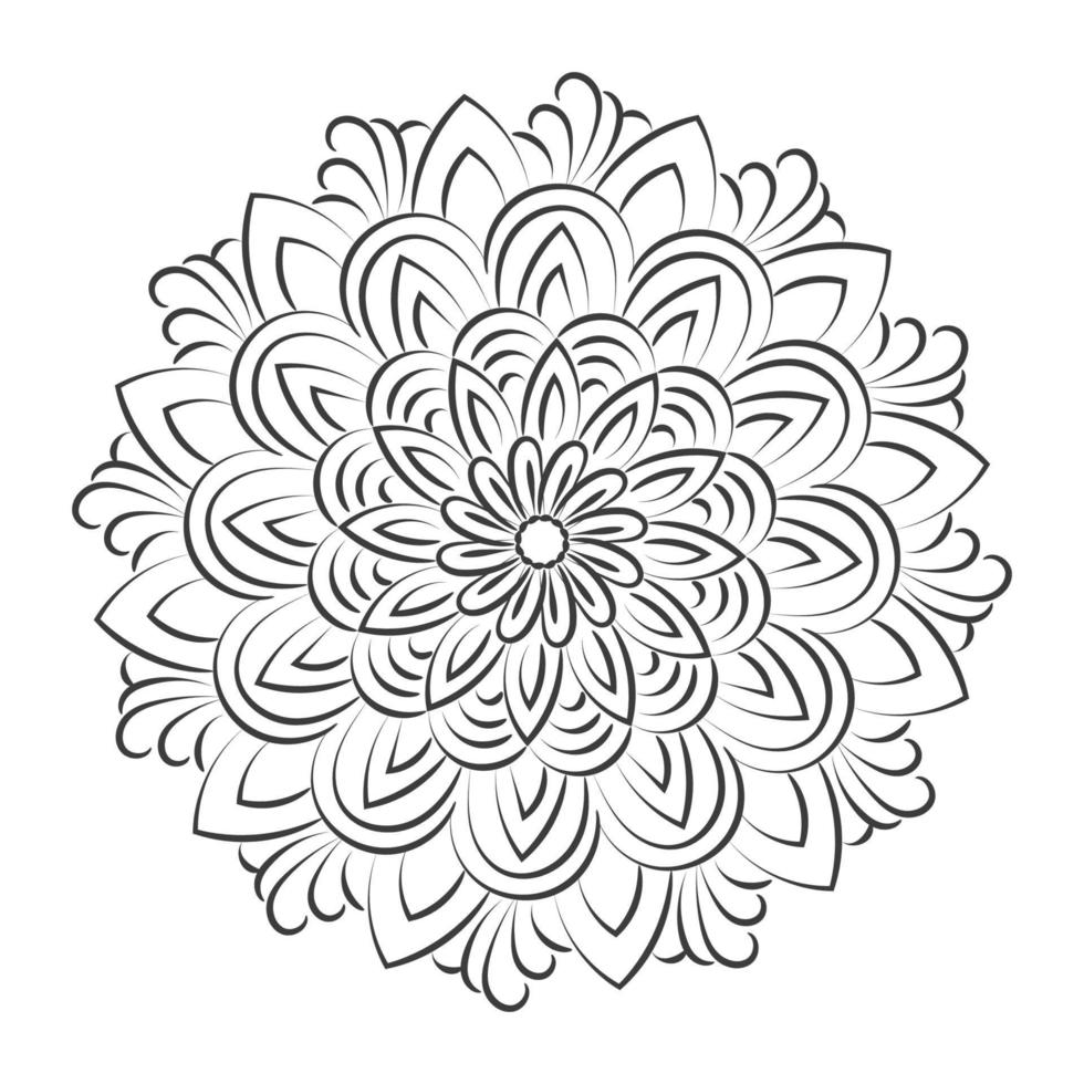 Mandala-Kunstdesign im Kreis. einfaches Mandala-Design Blumen-Mandala-Kunst Schöne Mandala-Grafik vektor