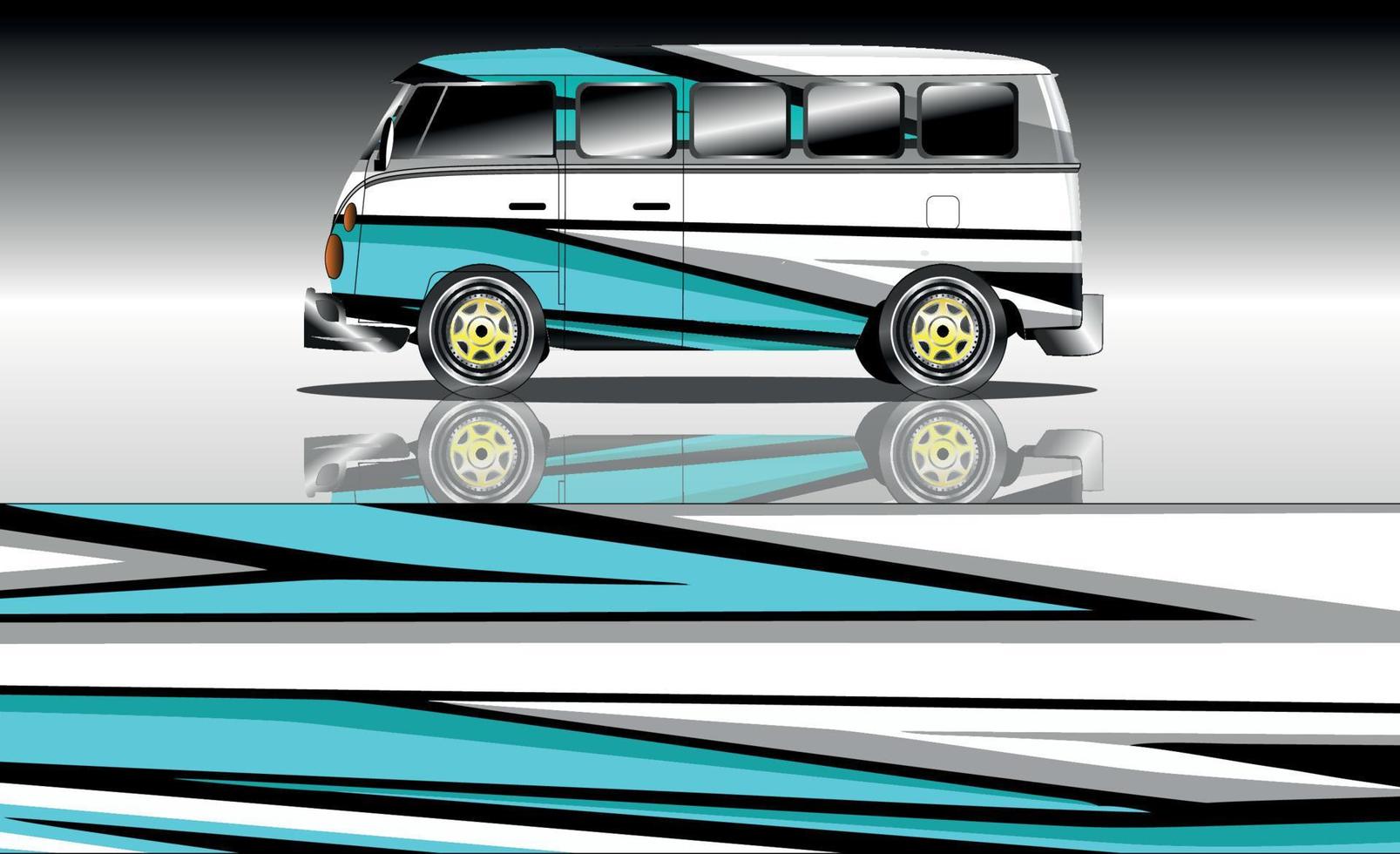 bil wraps skåpbil vektor illustration design