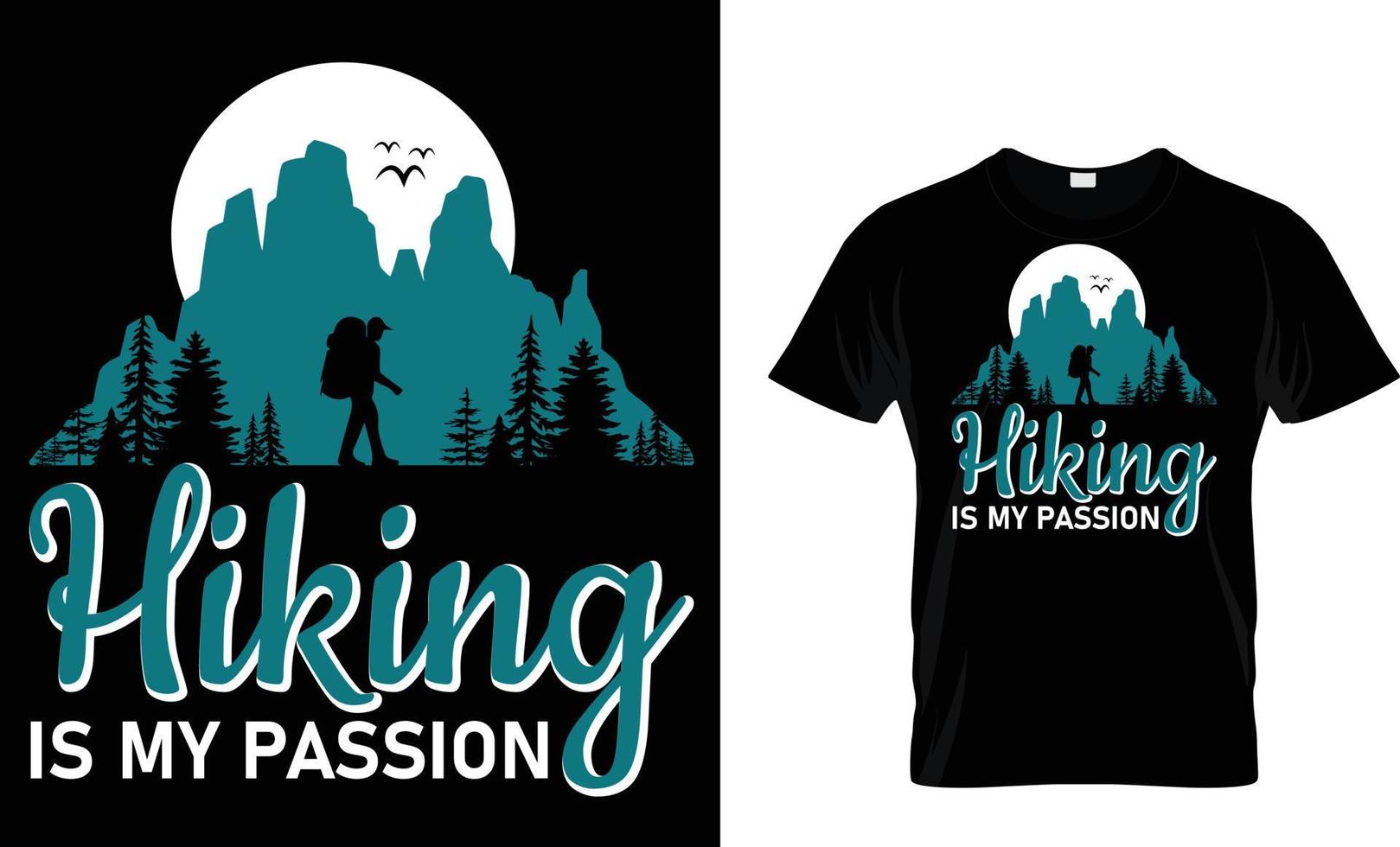 Abenteuer, Berg, wandern, Camping, Typografie, Vektor T-Shirt Design
