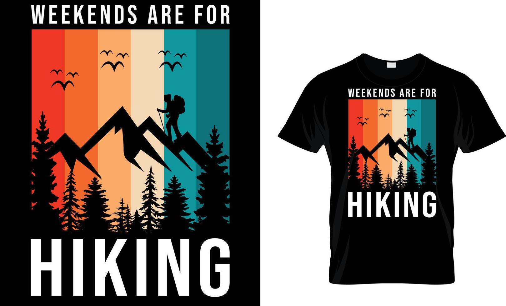 Abenteuer, Berg, wandern, Camping, Typografie, Vektor T-Shirt Design