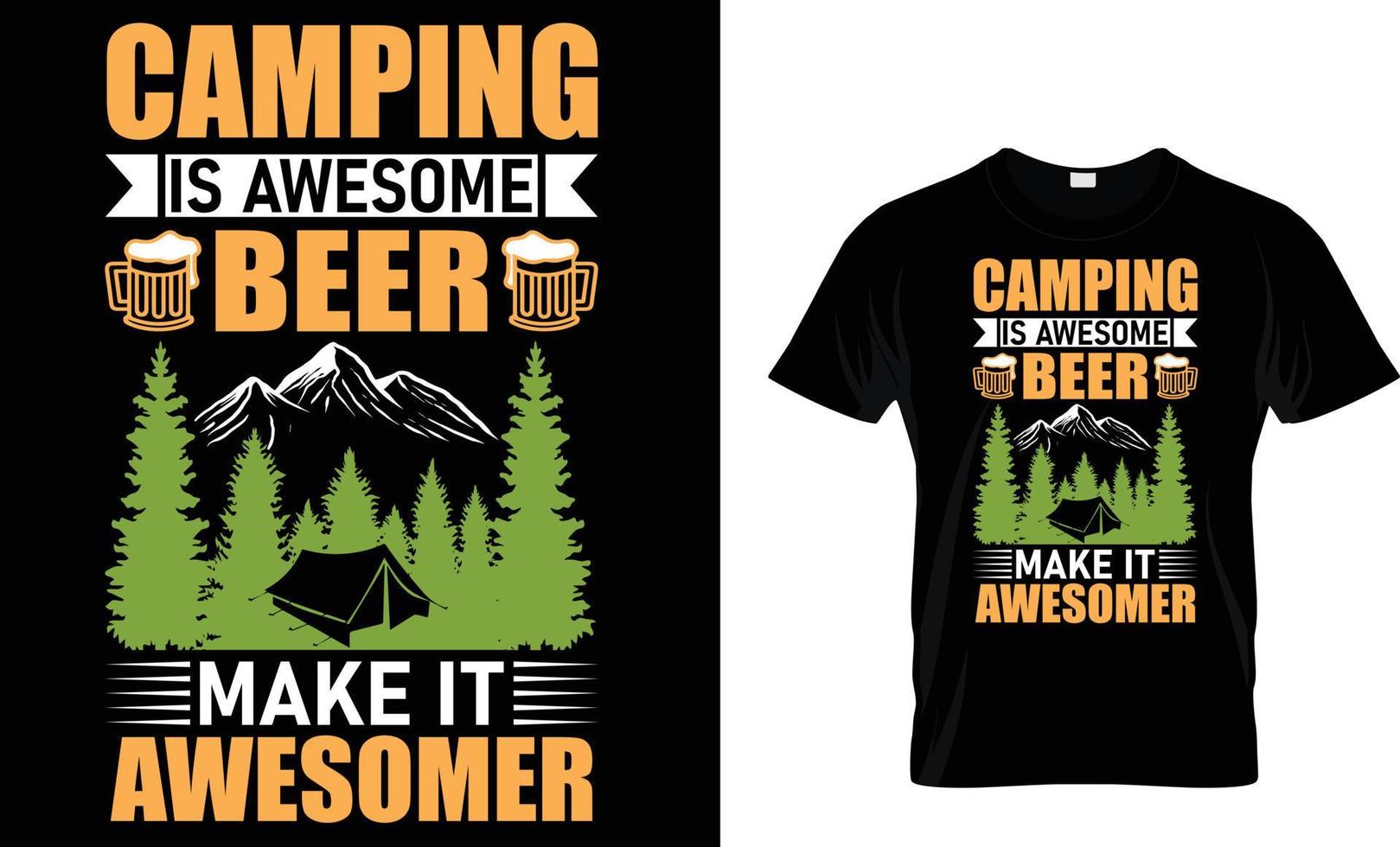 Abenteuer, Berg, wandern, Camping, Typografie, Vektor T-Shirt Design