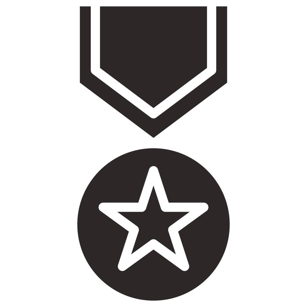 Glyphe Symbol zum Rangfolge Medaille. vektor