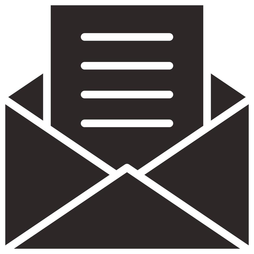 Glyphe Symbol zum Briefumschlag Brief. vektor
