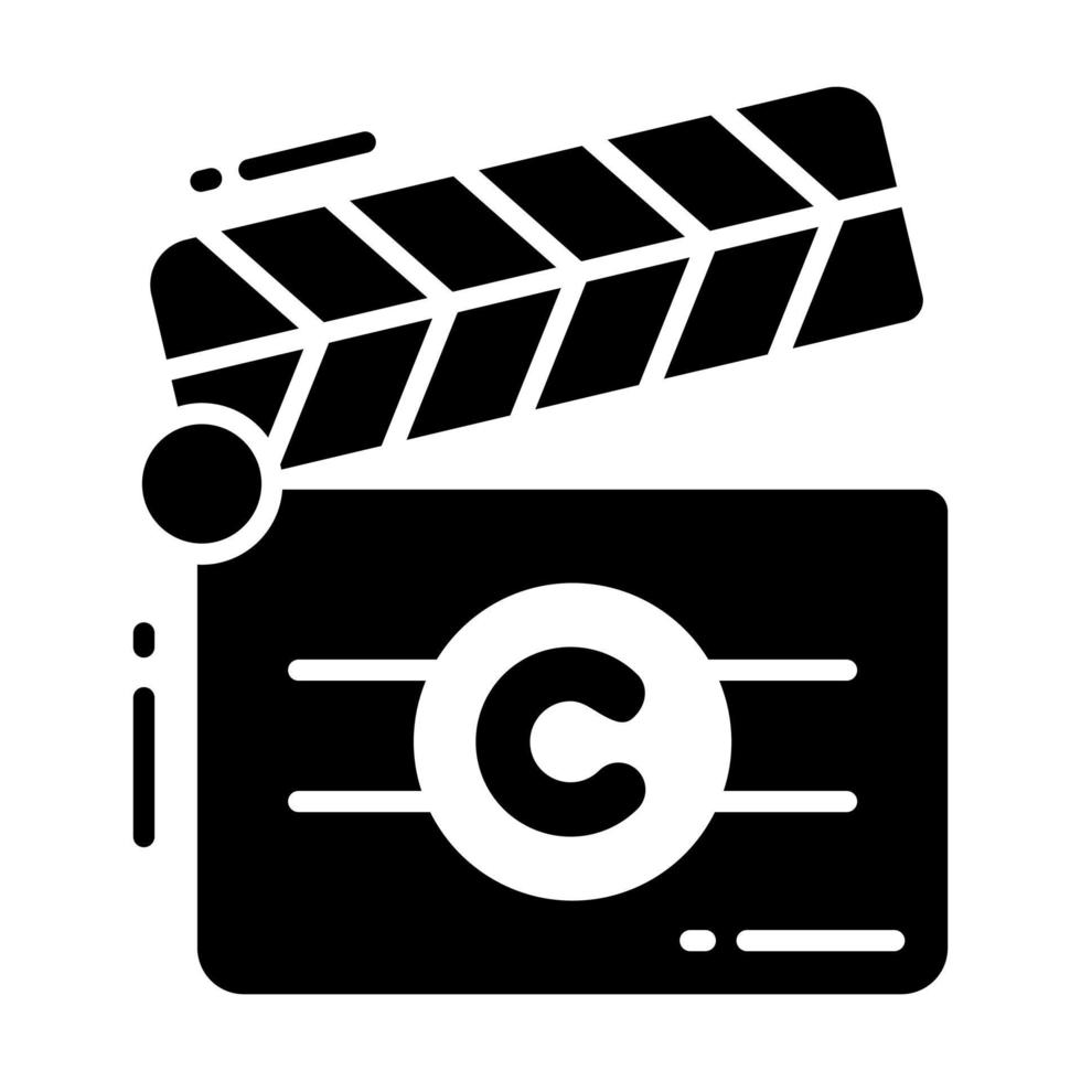 Klöppel mit Urheberrechte © Zeichen Konzept von Kino Urheberrechte © Vektor