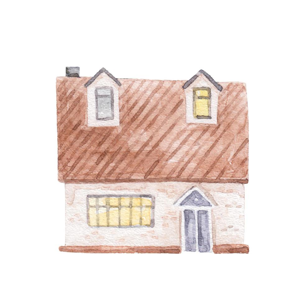 Haus im anders Farben und Größe, Aquarell kindisch Illustration vektor