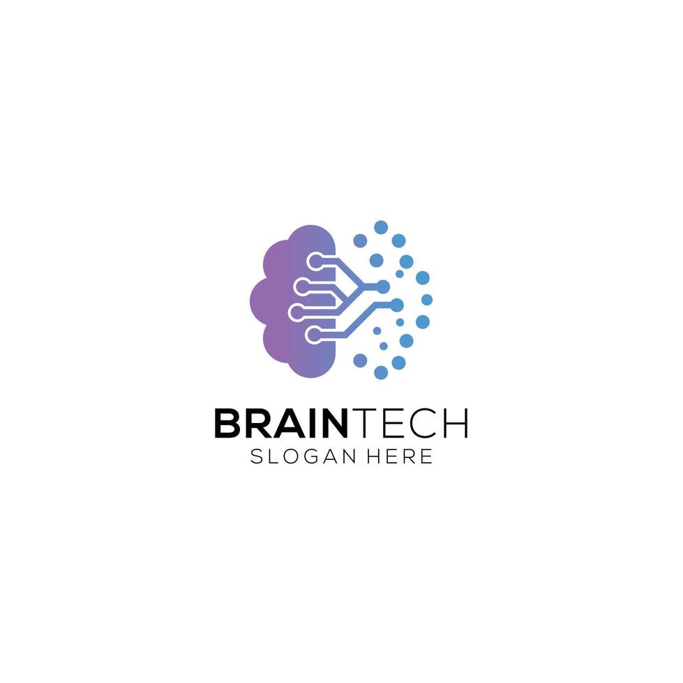 Illustration von Gehirn Technologie Logo Design. vektor