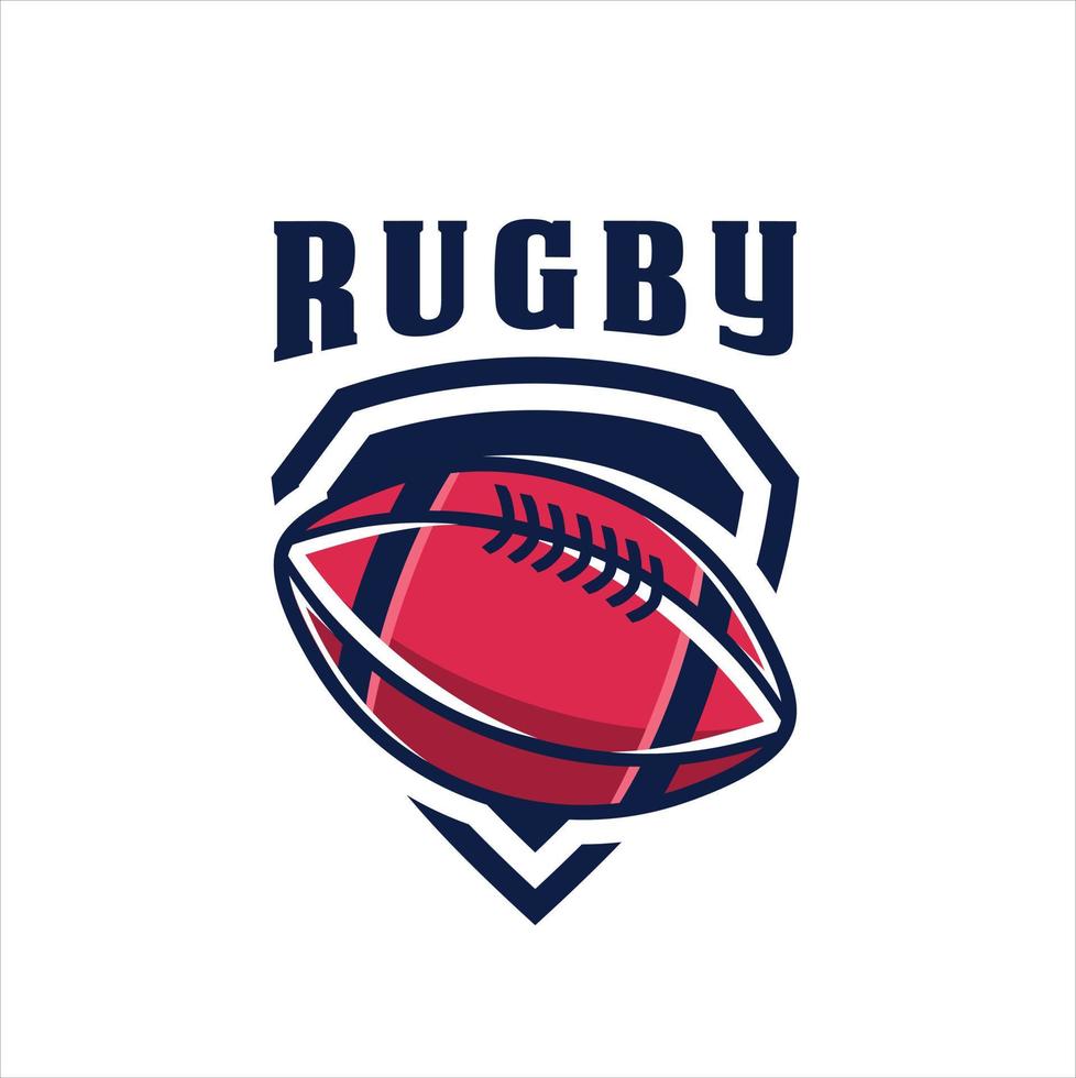 rugby logotyp, amerikan logotyp sport, rugby logotyp mall vektor, isolerat på vit bakgrund vektor