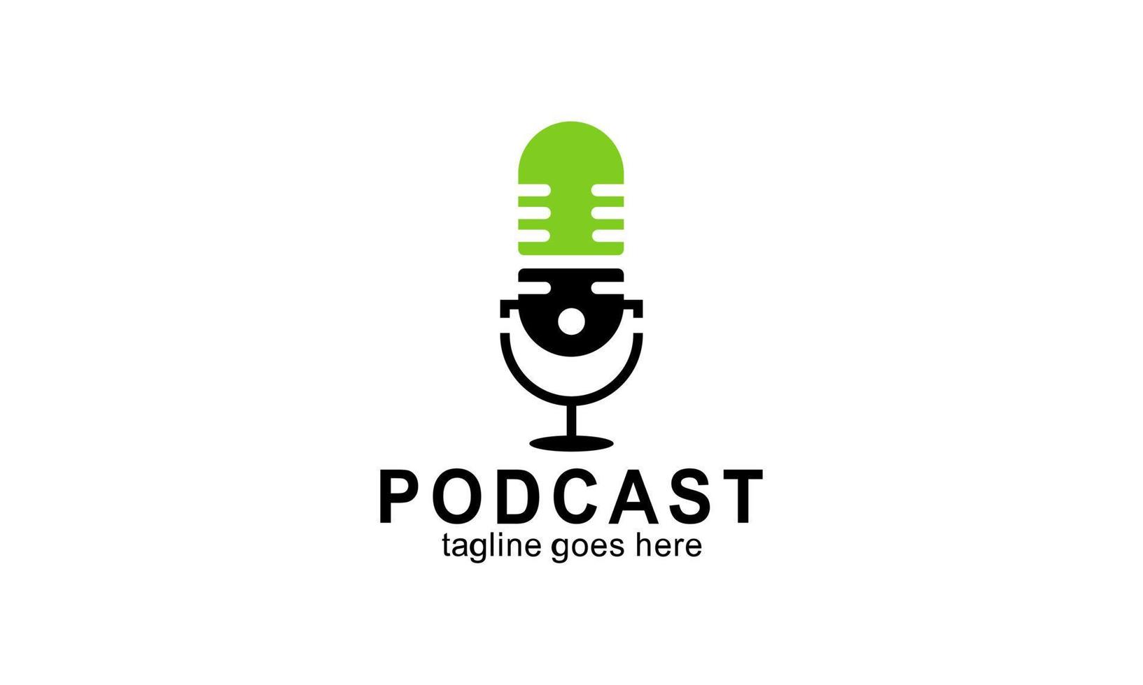 kreativ podcast logotyp design vektor