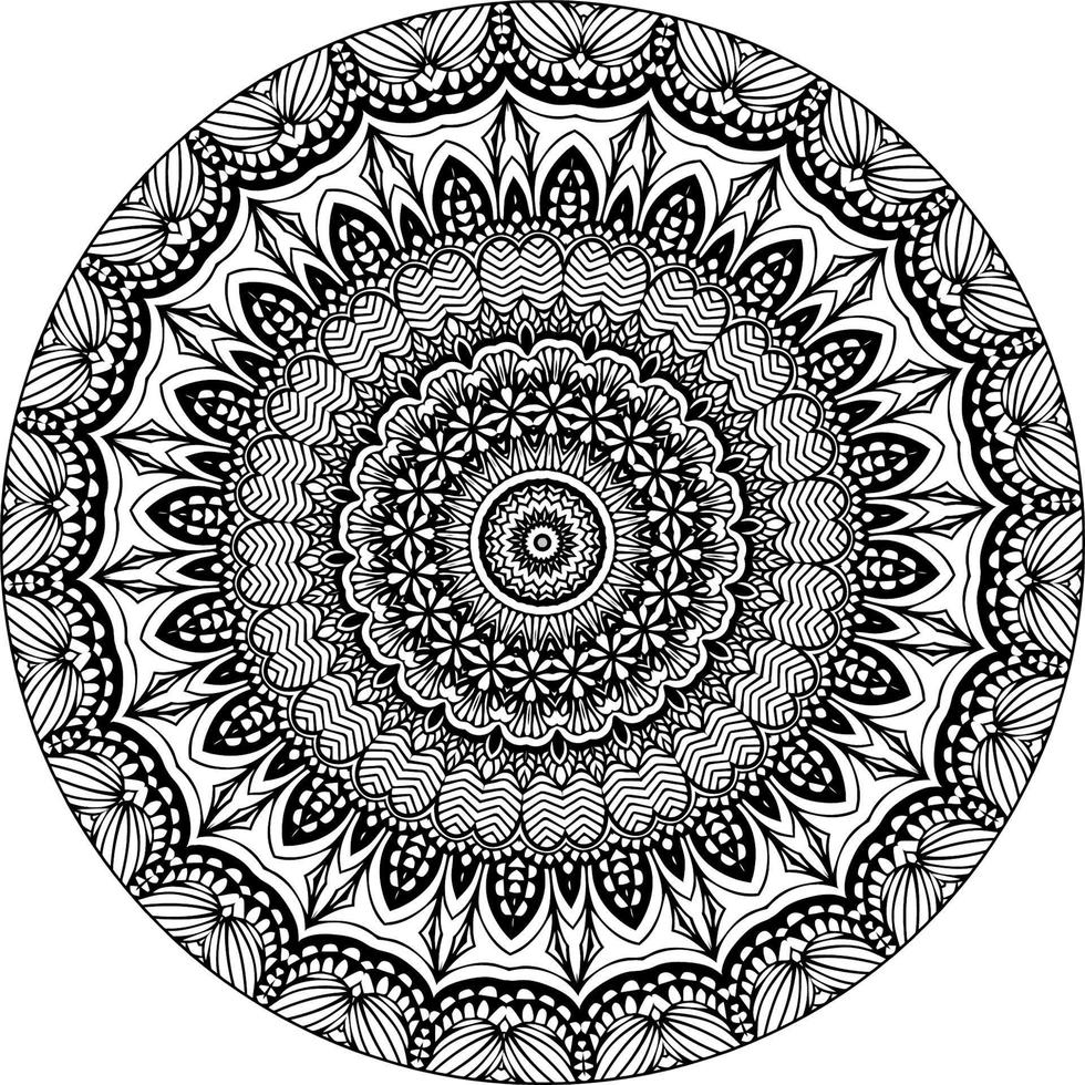 abstrakt Mandala Muster. Kunst auf das Mauer. Färbung Buch Spitze Muster das Tätowierung. Design zum ein Hintergrund Farbe Hemd und Fliese Aufkleber Design, dekorativ Kreis Ornament im ethnisch orientalisch Stil vektor