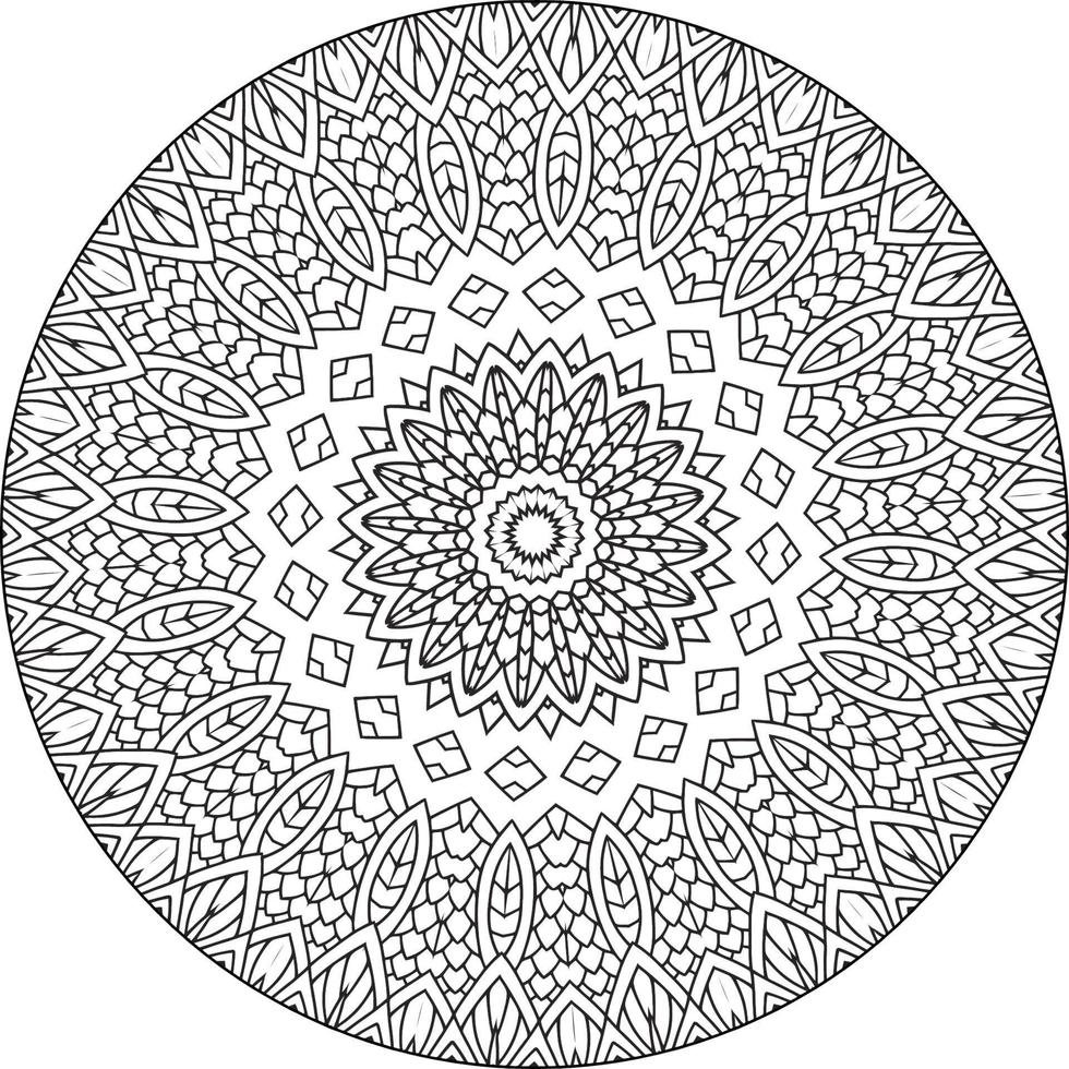 lätt mandala, enkel mandalas blommor färg sida på vit bakgrund. vektor