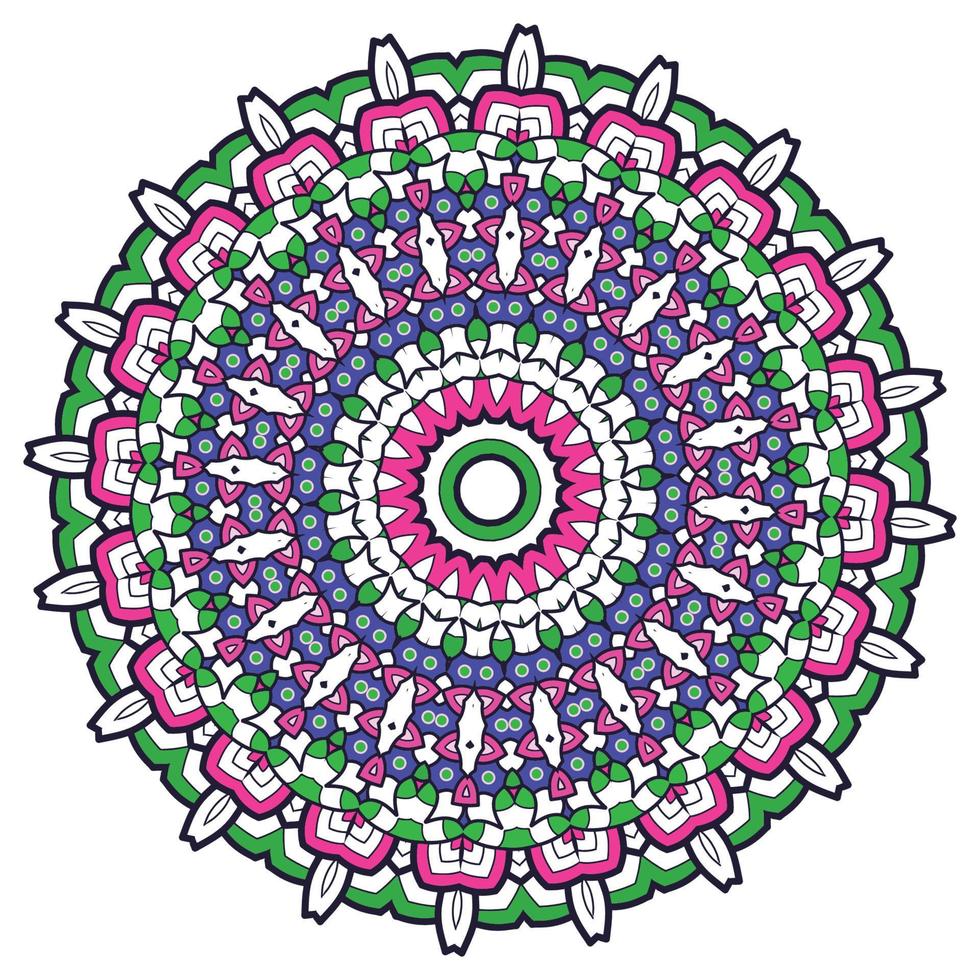 mandala bakgrund med bra färger. ovanlig blomma form. orientalisk. anti-stress terapi mönster. väva design element vektor
